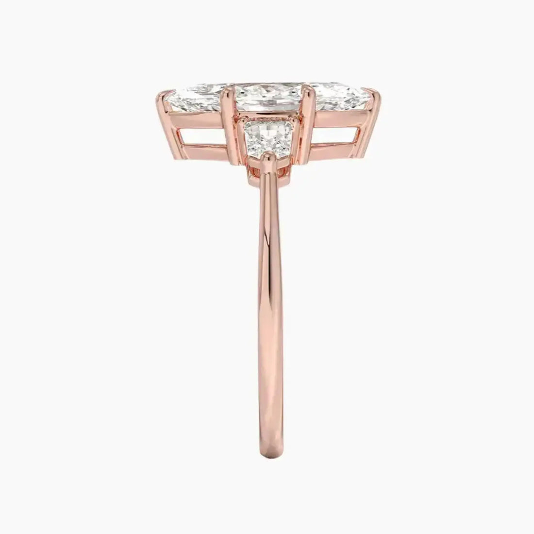 Thalassa Marquise Three Stone Diamond Ring Setting in 14K Yellow Gold