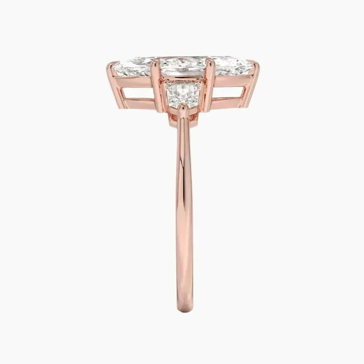 Thalassa Marquise Three Stone 1.5 Carat Lab Grown Diamond Engagement Ring in 18K Yellow Gold