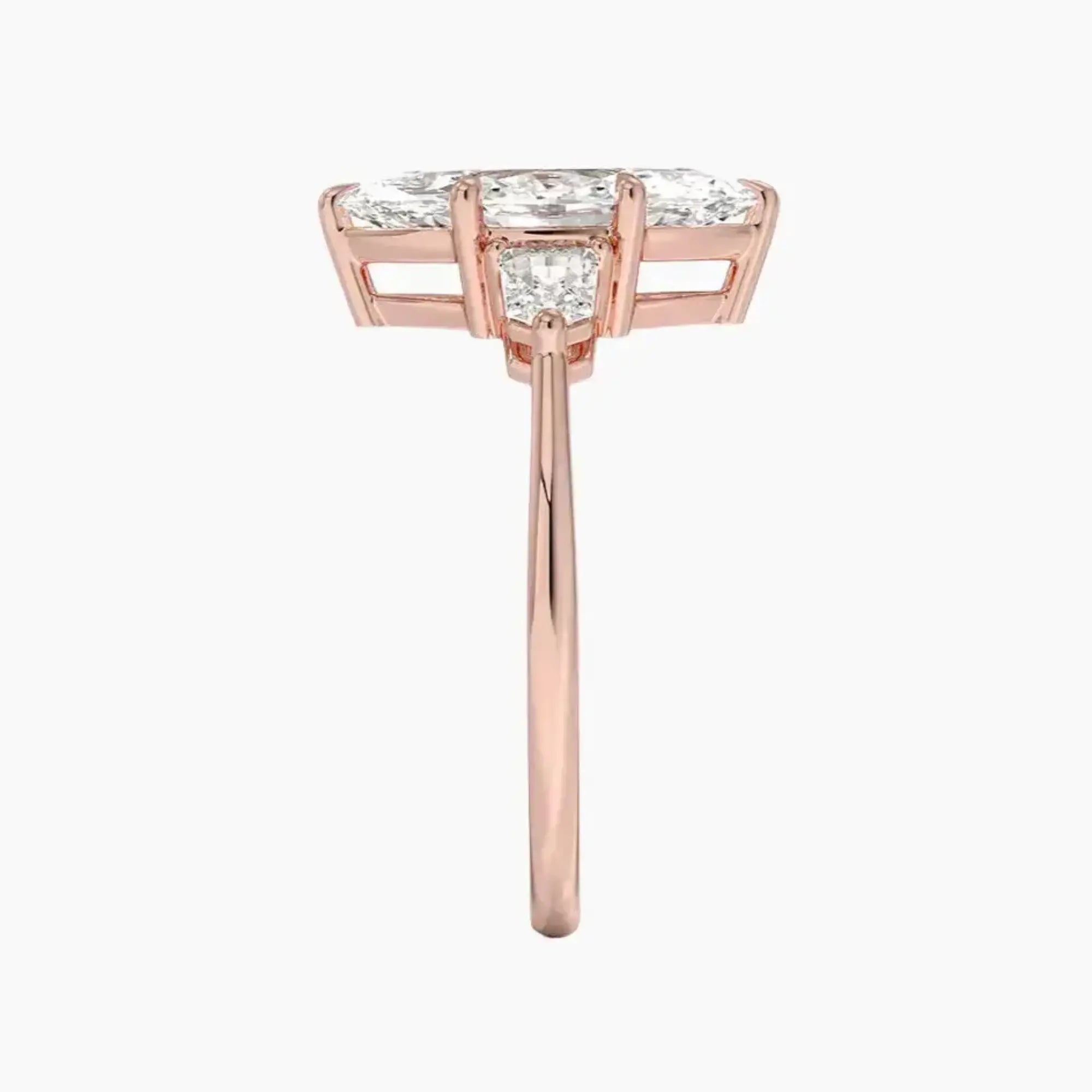 Thalassa Marquise Three Stone 3 Carat Lab Grown Diamond Engagement Ring in 14K Rose Gold