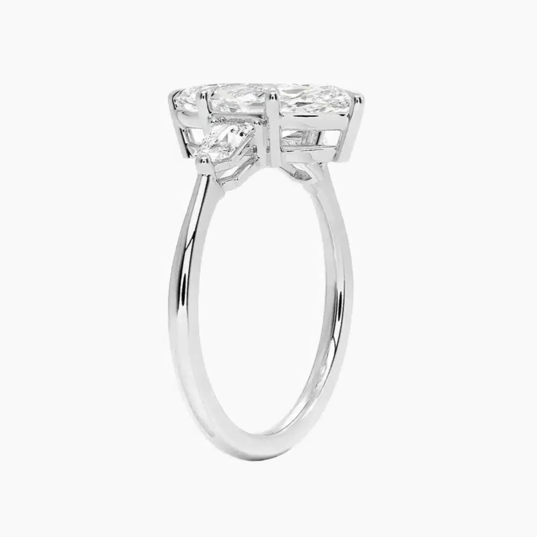 Thalassa Marquise Three Stone 3 Carat Lab Grown Diamond Engagement Ring in 18K Rose Gold