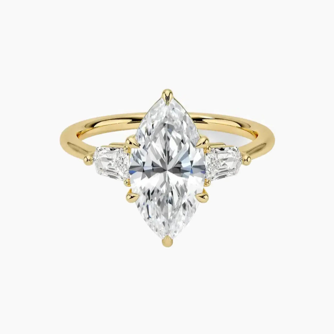 Thalassa Marquise Three Stone 2 Carat Lab Grown Diamond Engagement Ring in 14K Rose Gold