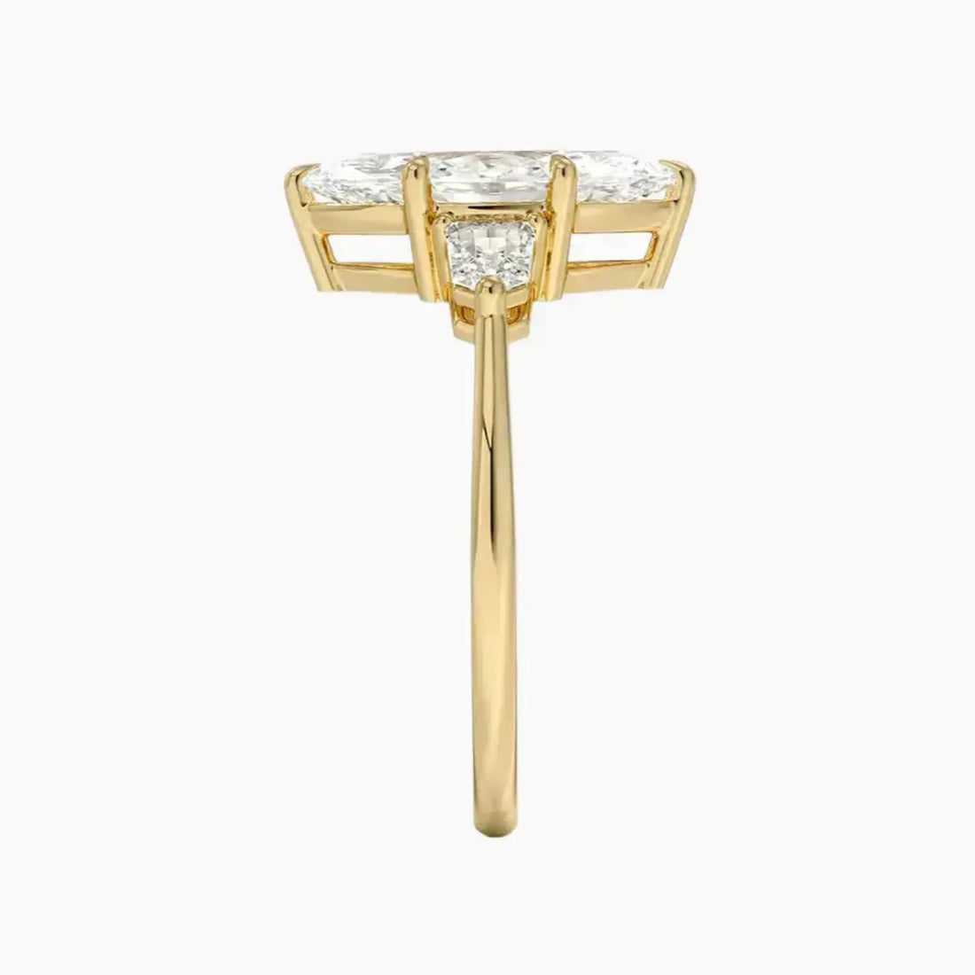 Thalassa Marquise Three Stone 3 Carat Lab Grown Diamond Engagement Ring in 14K Yellow Gold