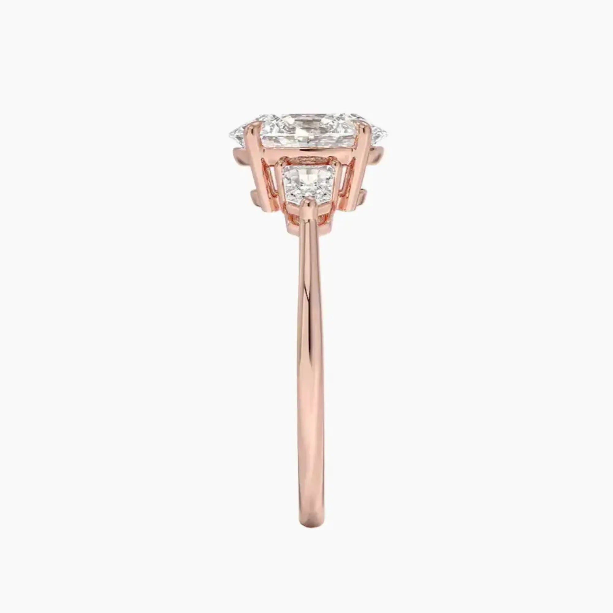 Thalassa Oval Three Stone Diamond Ring Setting in 14K White Gold