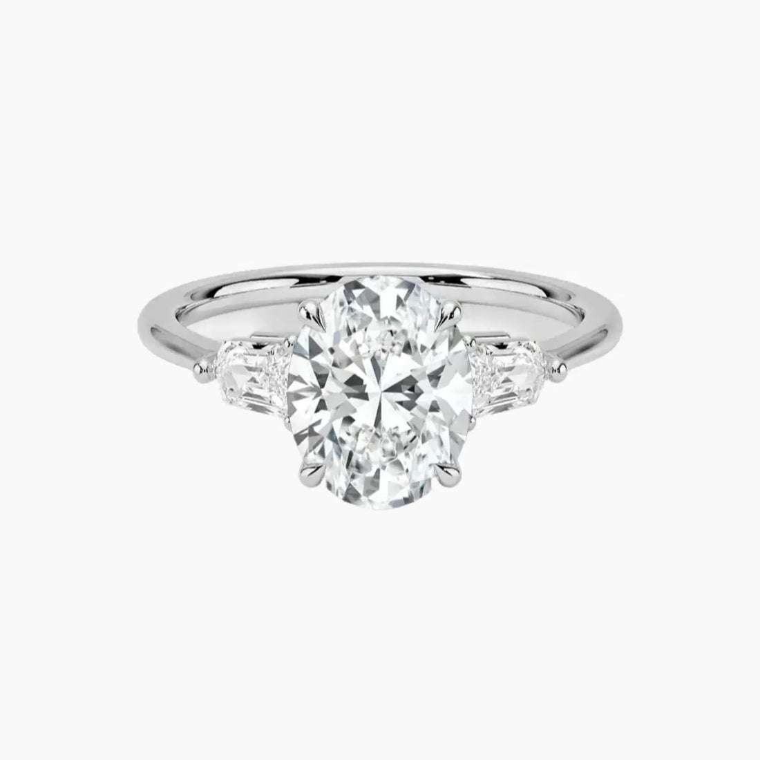 Thalassa Oval Three Stone 3 Carat Lab Grown Diamond Engagement Ring in 14K Rose Gold