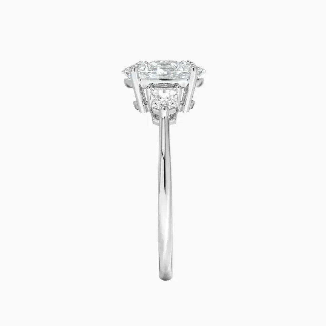 Thalassa Oval Three Stone 3 Carat Lab Grown Diamond Engagement Ring in 18K Rose Gold