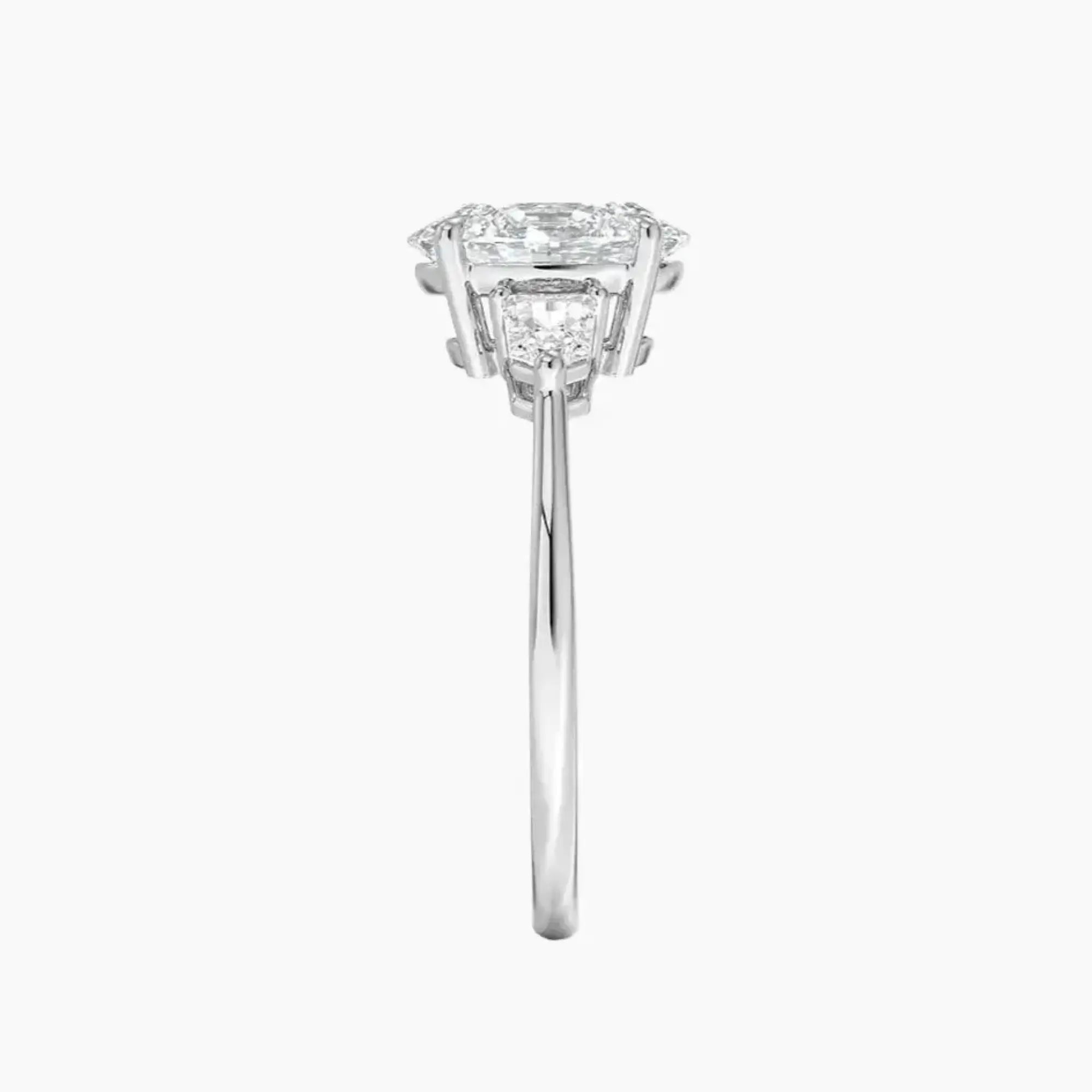 Thalassa Oval Three Stone Diamond Ring Setting in 18K Rose Gold