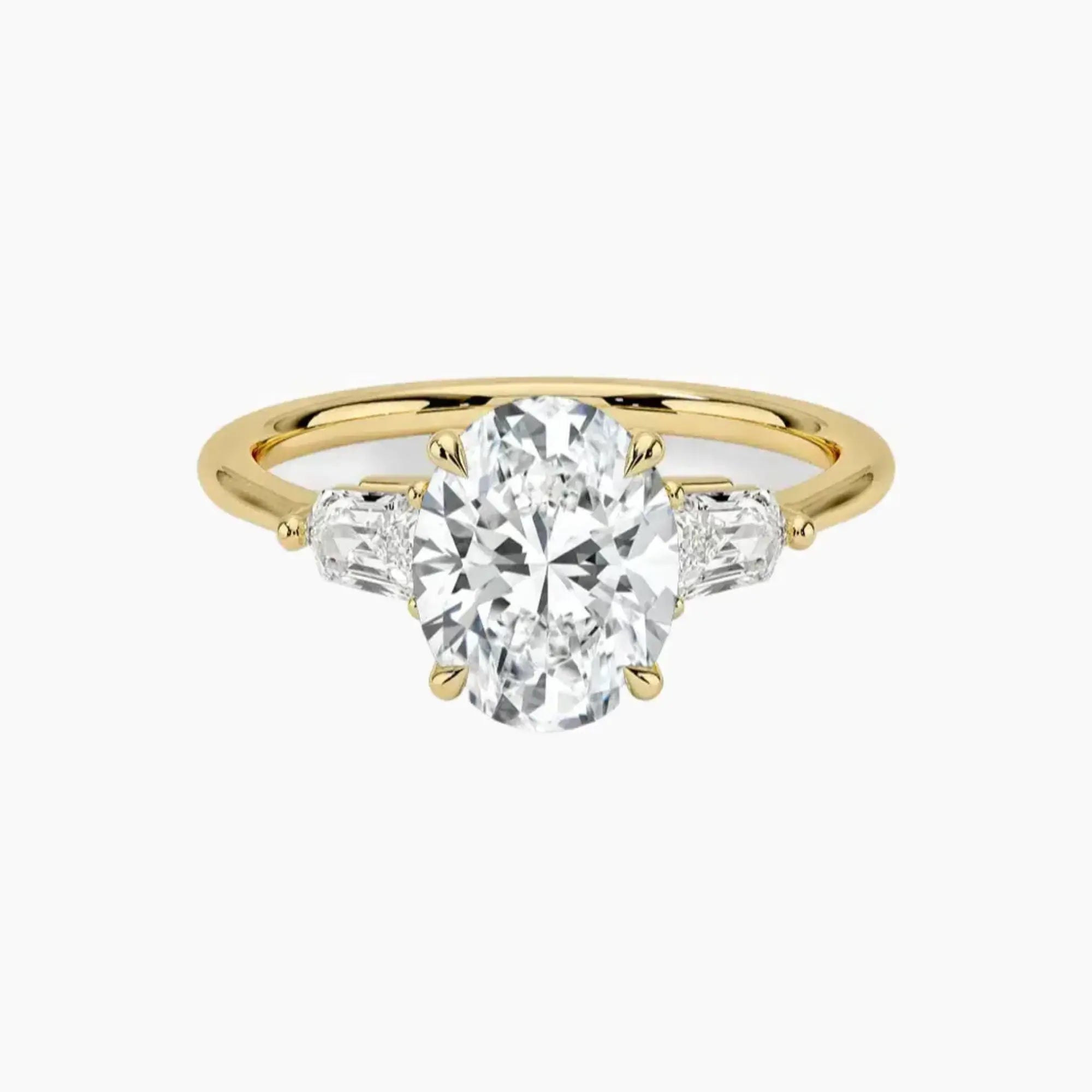 Thalassa Oval Three Stone Diamond Ring Setting in 18K White Gold