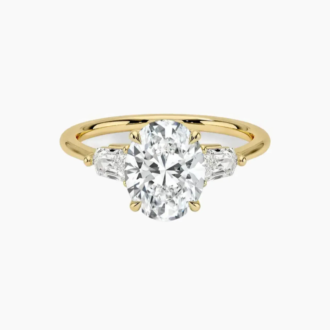Thalassa Oval Three Stone 1 Carat Lab Grown Diamond Engagement Ring in 18K White Gold