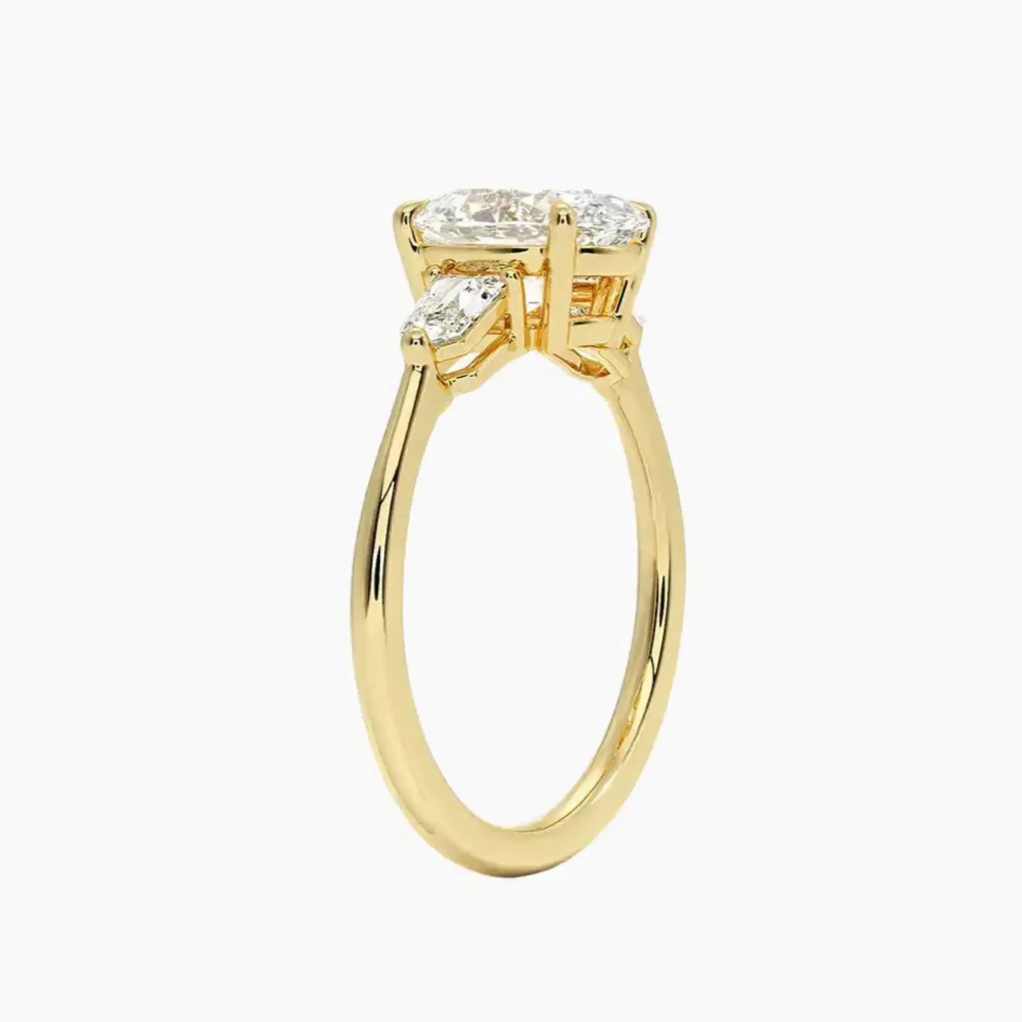 Thalassa Oval Three Stone Diamond Ring Setting in 14K White Gold