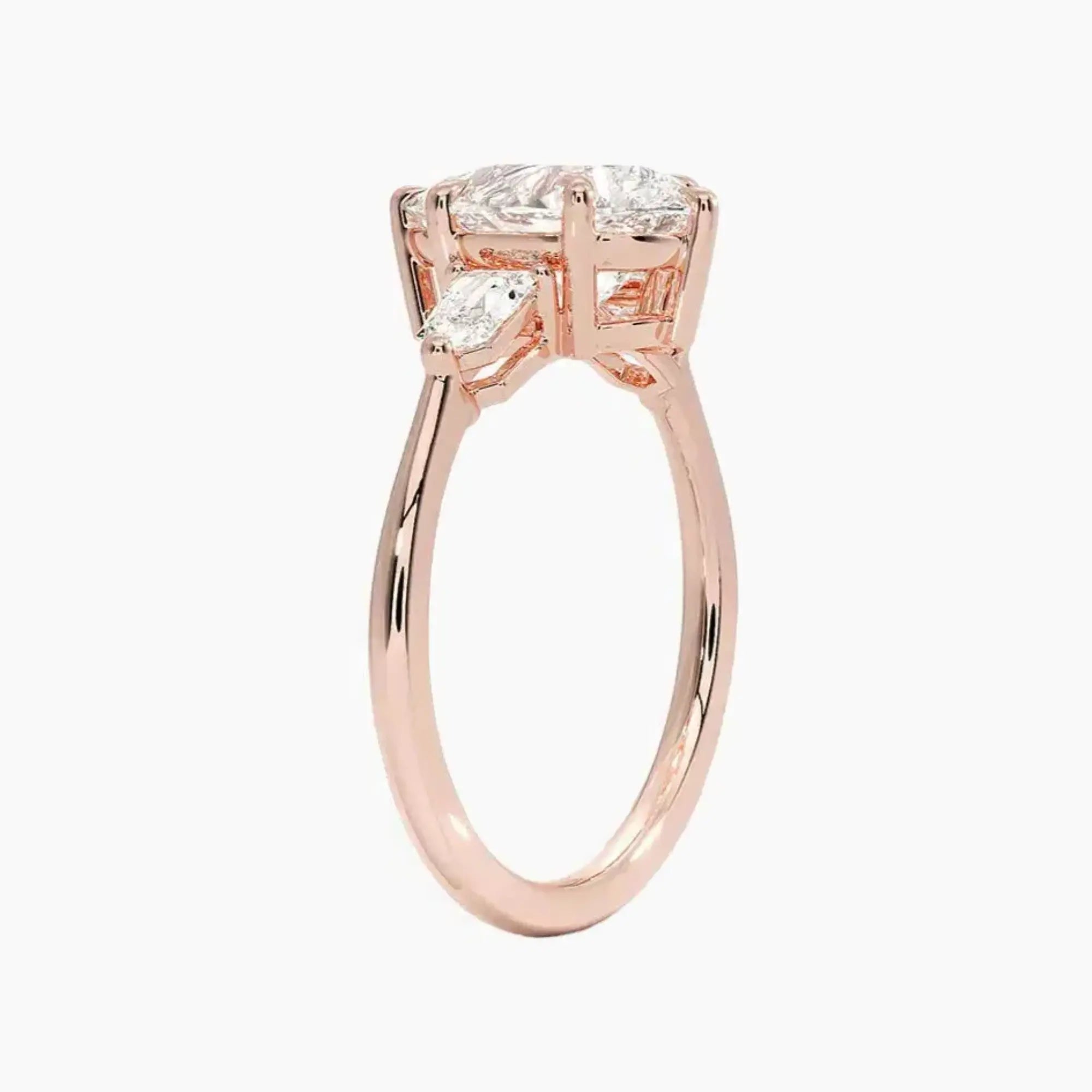 Thalassa Pear Three Stone 1 Carat Lab Grown Diamond Engagement Ring in 18K Yellow Gold