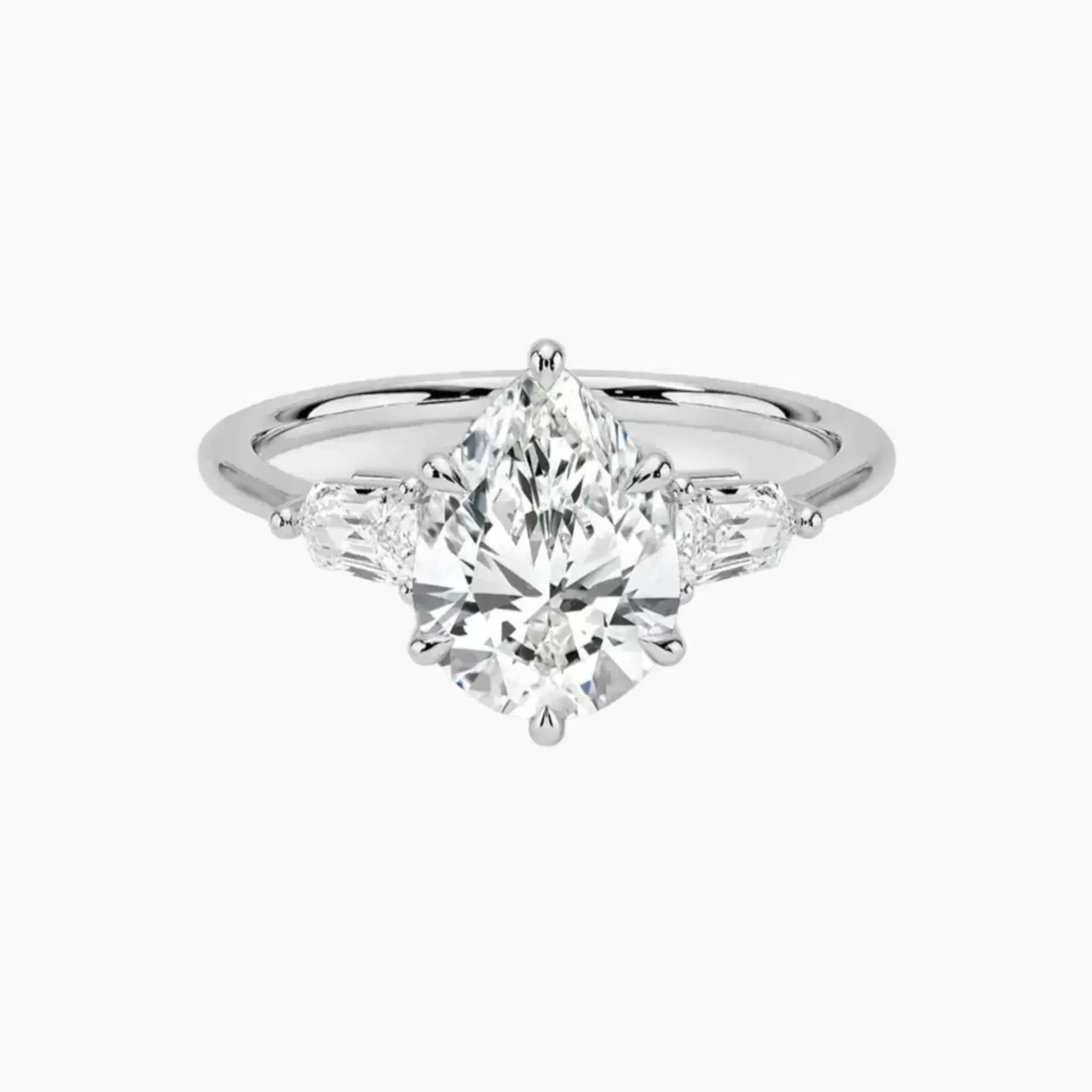 Thalassa Pear Three Stone 2 Carat Lab Grown Diamond Engagement Ring in 18K Rose Gold