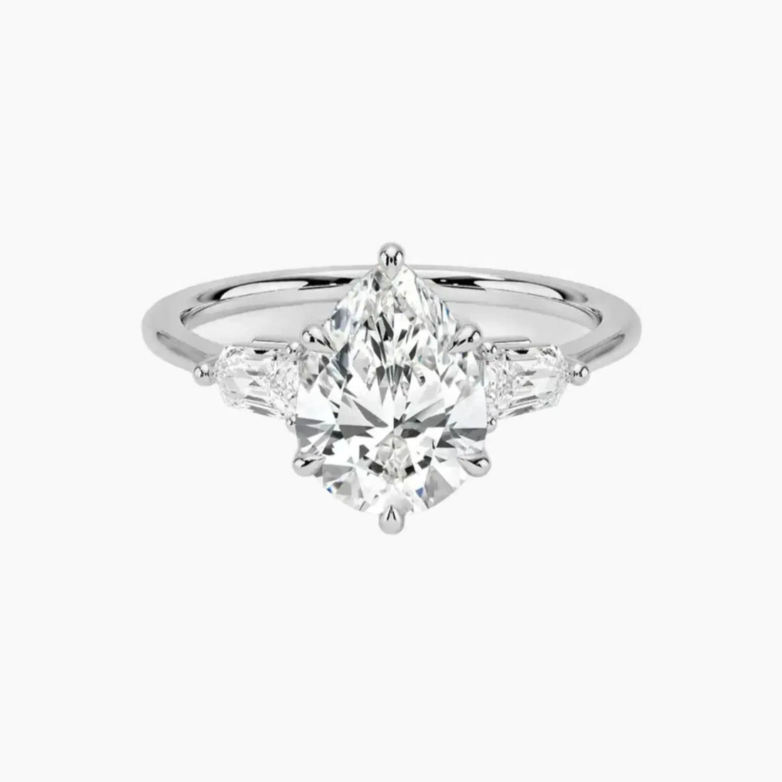 Thalassa Pear Three Stone Diamond Ring Setting in 14K Rose Gold
