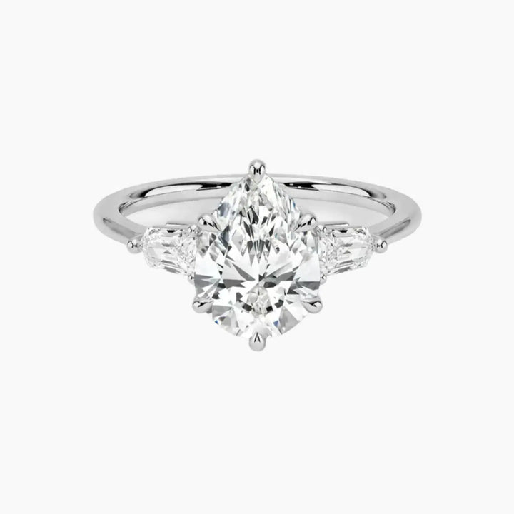 Thalassa Pear Three Stone 2 Carat Lab Grown Diamond Engagement Ring in 14K White Gold