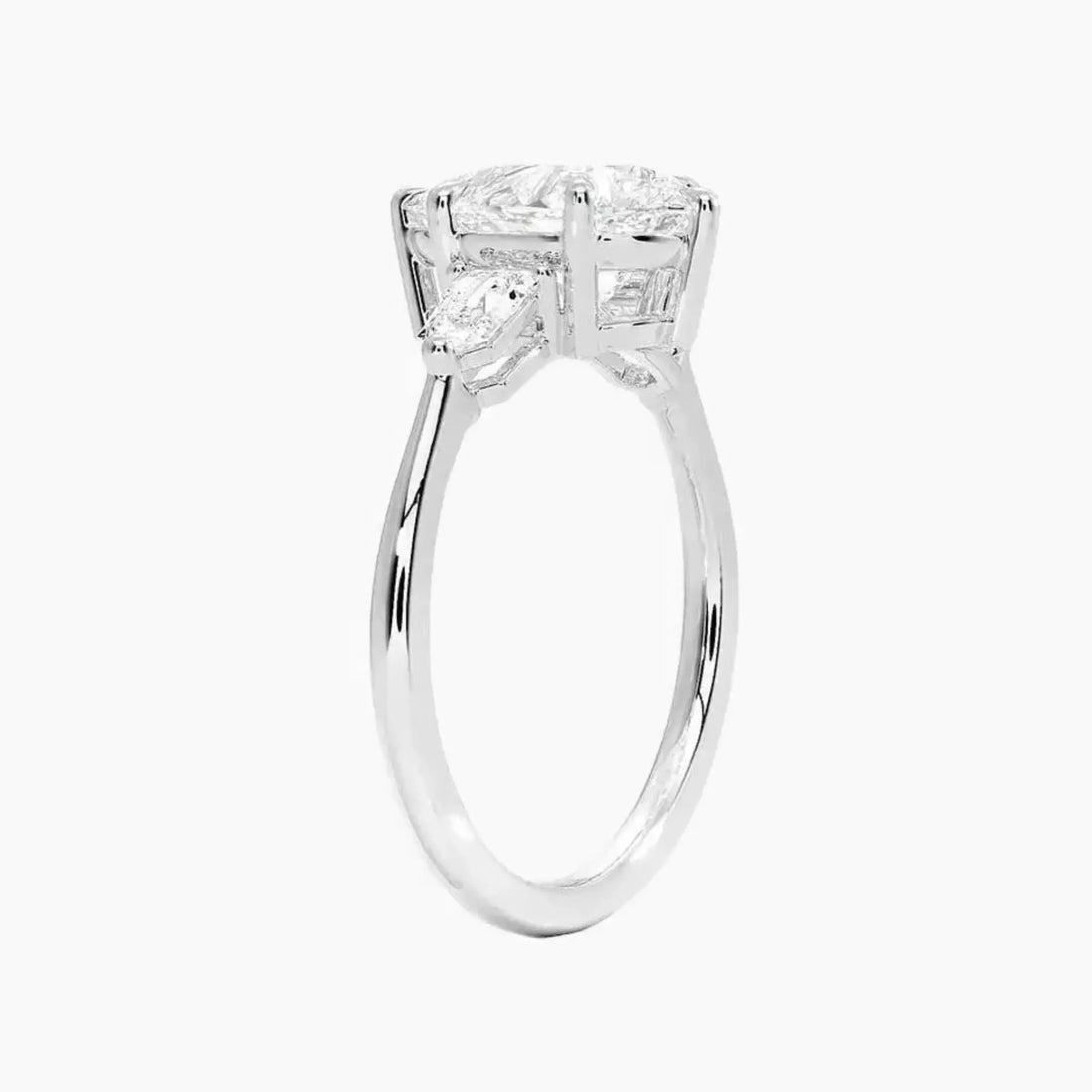 Thalassa Pear Three Stone Diamond Ring Setting in 18K Rose Gold