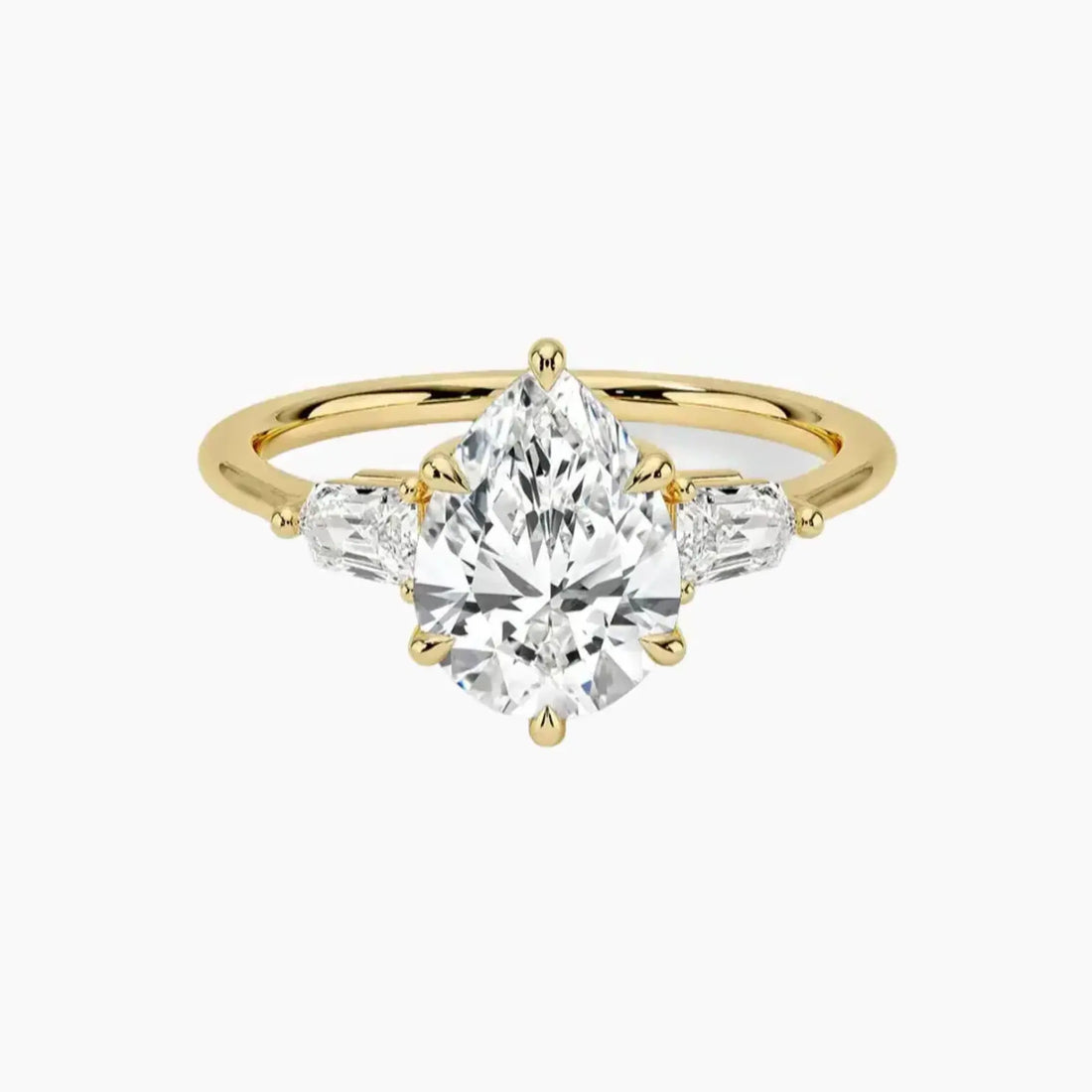 Thalassa Pear Three Stone Diamond Ring Setting in 18K Rose Gold