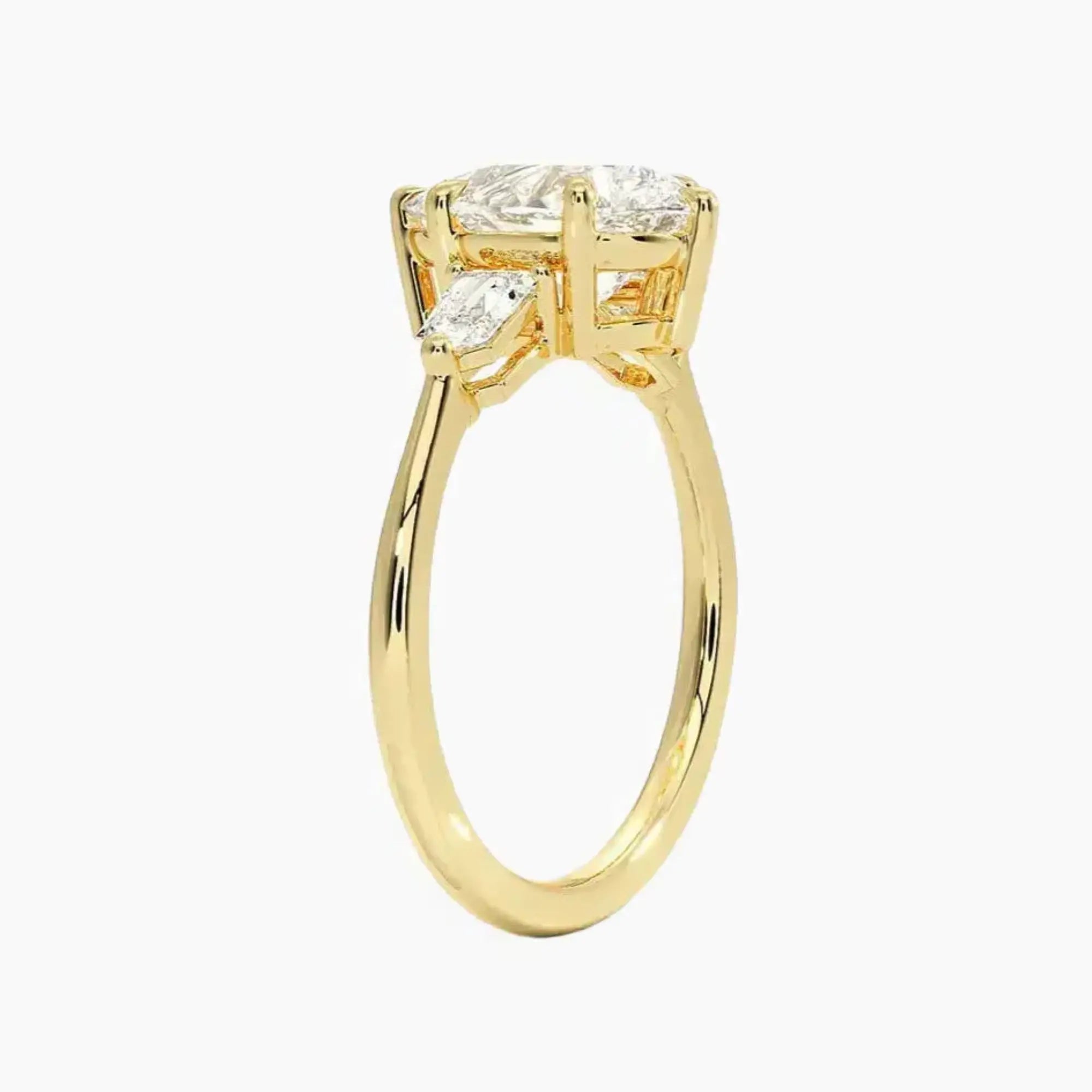 Thalassa Pear Three Stone 2.5 Carat Lab Grown Diamond Engagement Ring in 14K Rose Gold