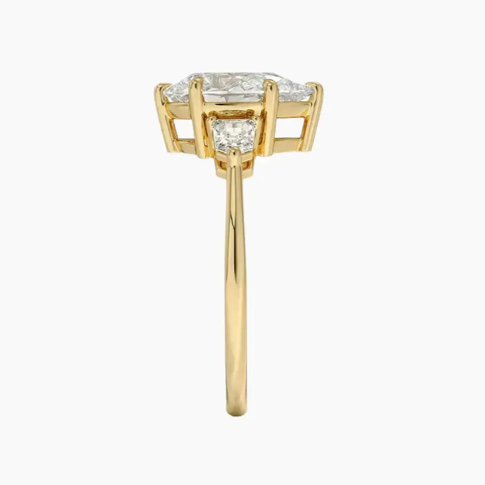 Thalassa Pear Three Stone 2.5 Carat Lab Grown Diamond Engagement Ring in 18K Rose Gold