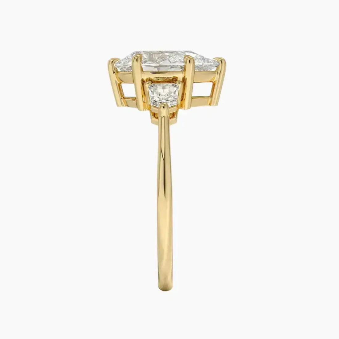 Thalassa Pear Three Stone 1 Carat Lab Grown Diamond Engagement Ring in 14K Yellow Gold