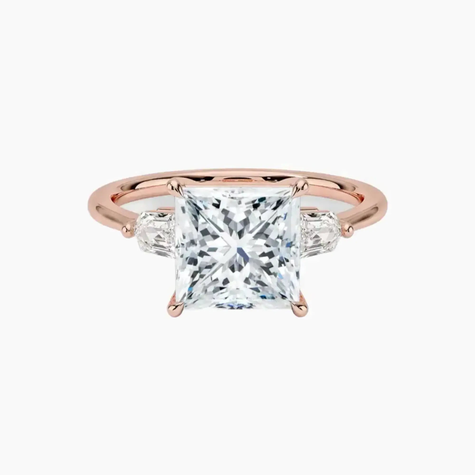 Thalassa Princess Three Stone 1.5 Carat Lab Grown Diamond Engagement Ring in 14K Yellow Gold