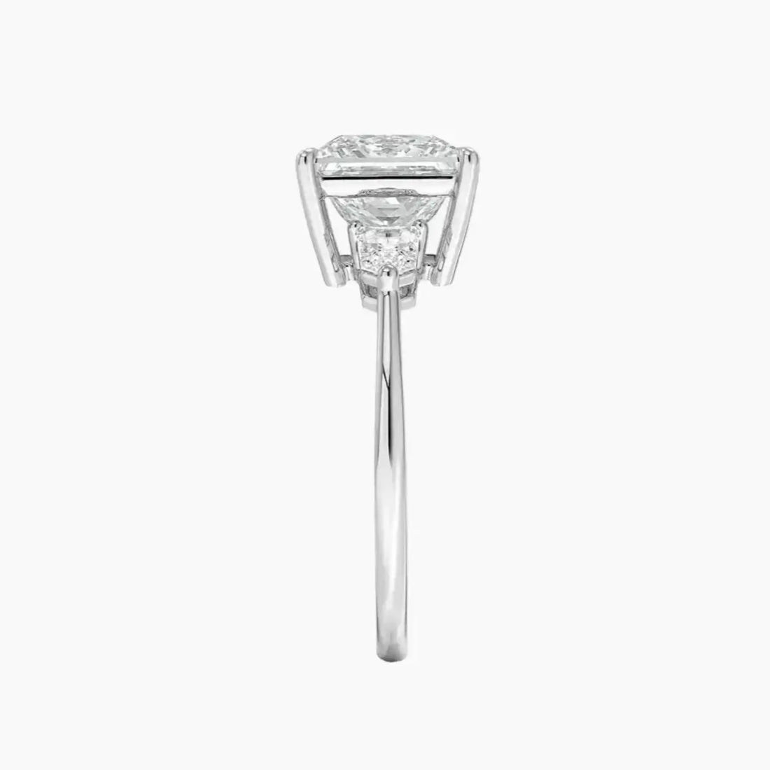 Thalassa Princess Three Stone Diamond Ring Setting in 14K Rose Gold