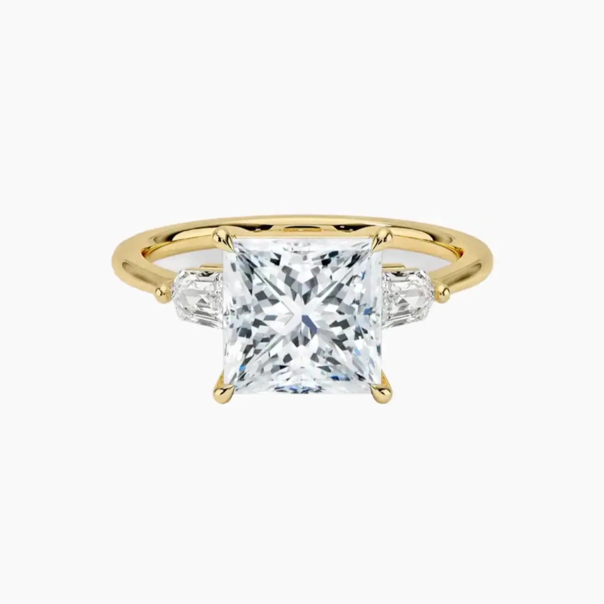 Thalassa Princess Three Stone Diamond Ring Setting in 14K White Gold