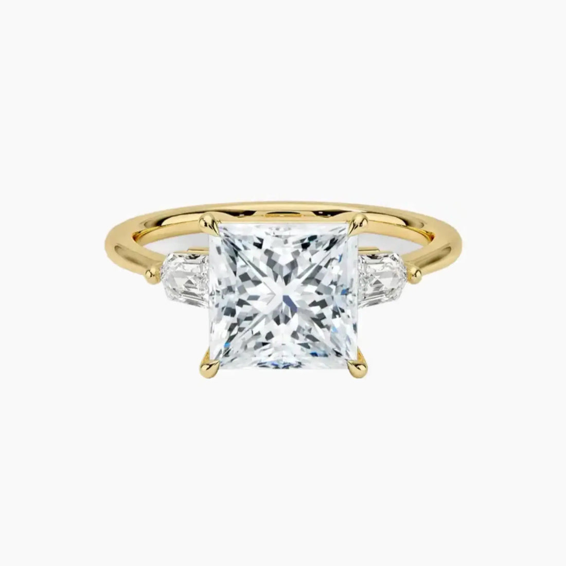 Thalassa Princess Three Stone Diamond Ring Setting in 14K White Gold