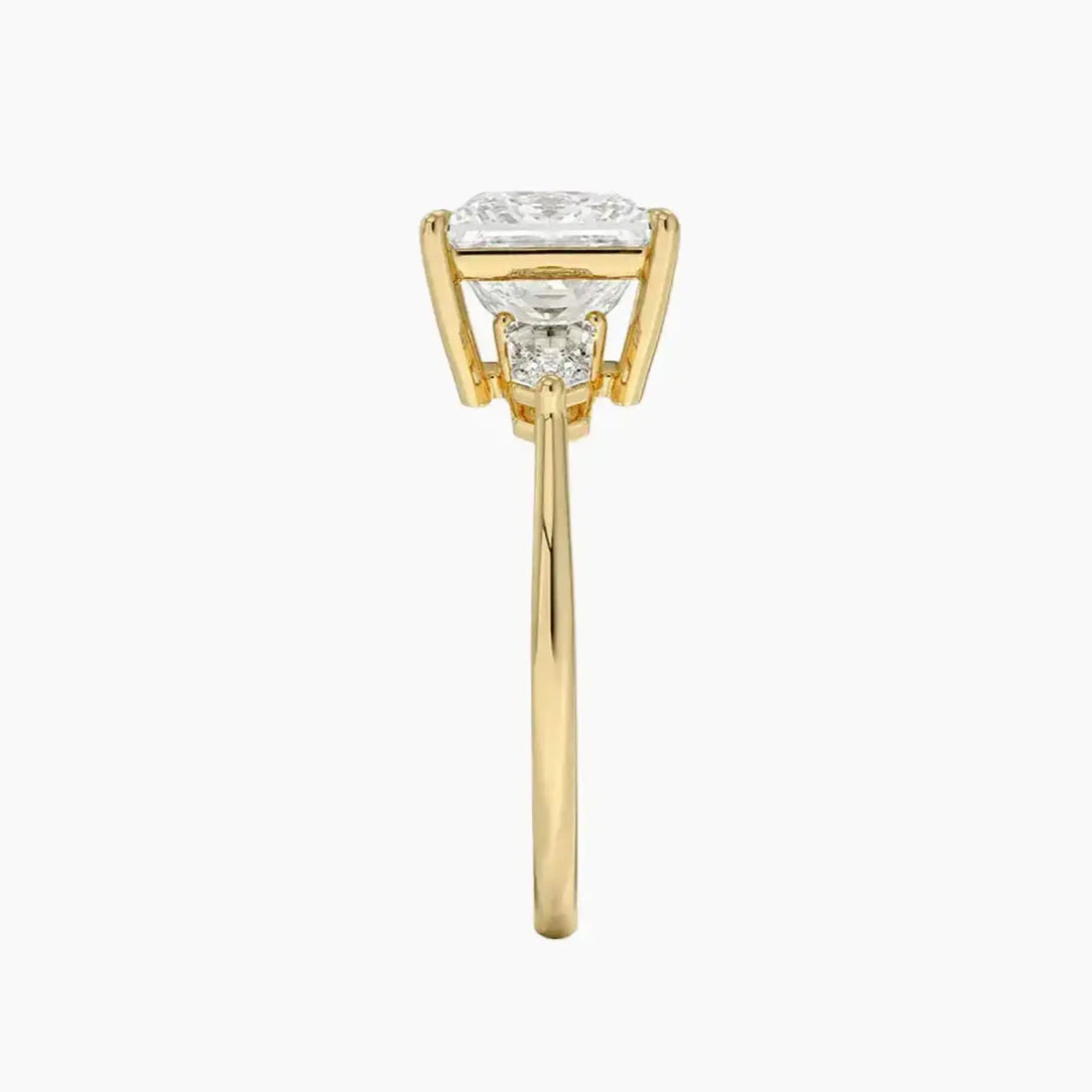 Thalassa Princess Three Stone Diamond Ring Setting in 18K White Gold