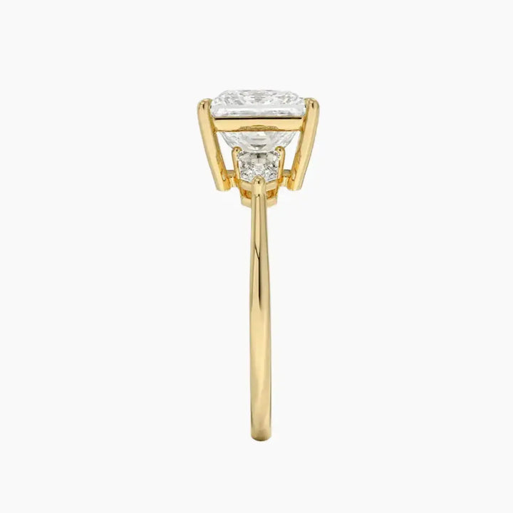 Thalassa Princess Three Stone 2 Carat Lab Grown Diamond Engagement Ring in 14K Rose Gold