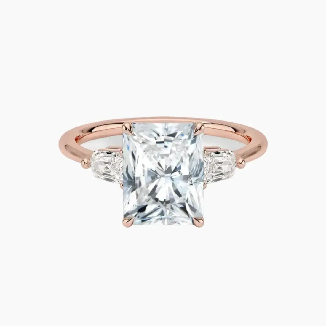 Thalassa Radiant Three Stone 2.5 Carat Lab Grown Diamond Engagement Ring in 14K White Gold