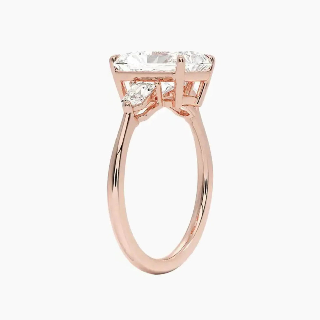 Thalassa Radiant Three Stone 3 Carat Lab Grown Diamond Engagement Ring in 14K White Gold