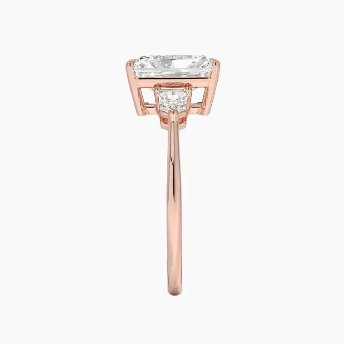 Thalassa Radiant Three Stone 3 Carat Lab Grown Diamond Engagement Ring in 14K White Gold