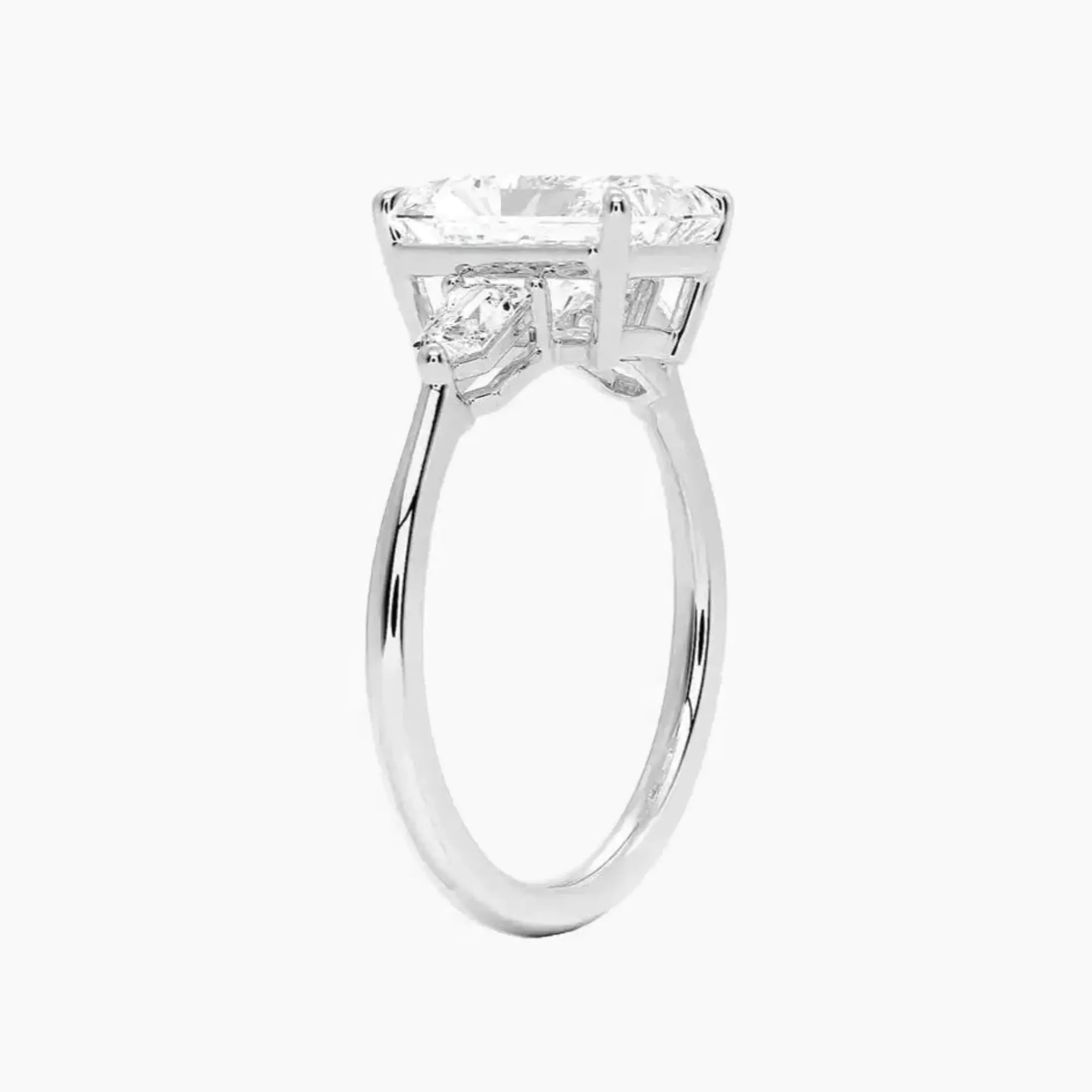 Thalassa Radiant Three Stone 2 Carat Lab Grown Diamond Engagement Ring in 18K Yellow Gold