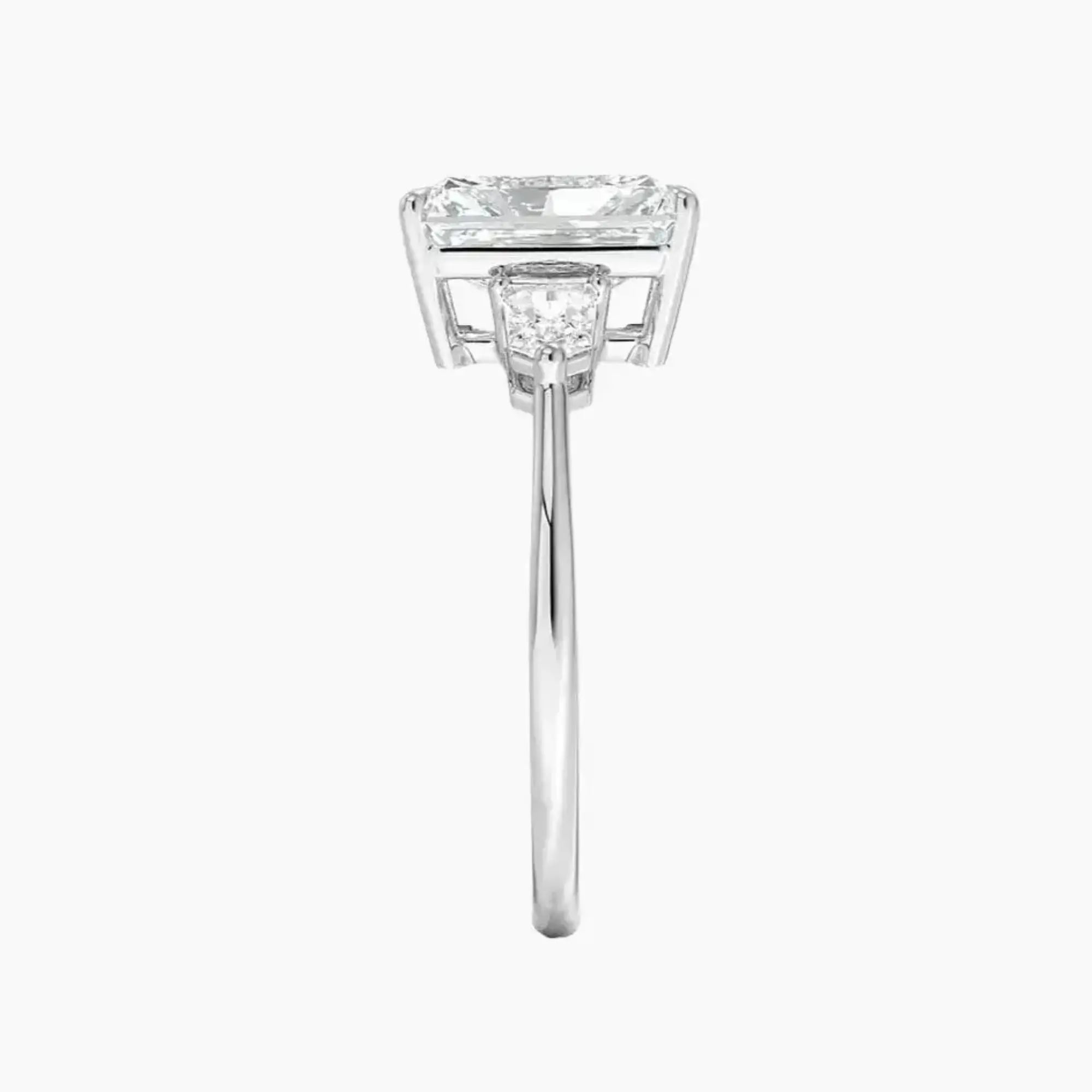 Thalassa Radiant Three Stone 3 Carat Lab Grown Diamond Engagement Ring in 14K White Gold