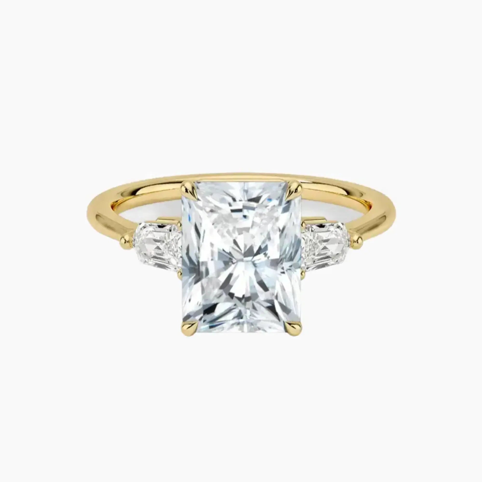 Thalassa Radiant Three Stone 3 Carat Lab Grown Diamond Engagement Ring in 14K White Gold