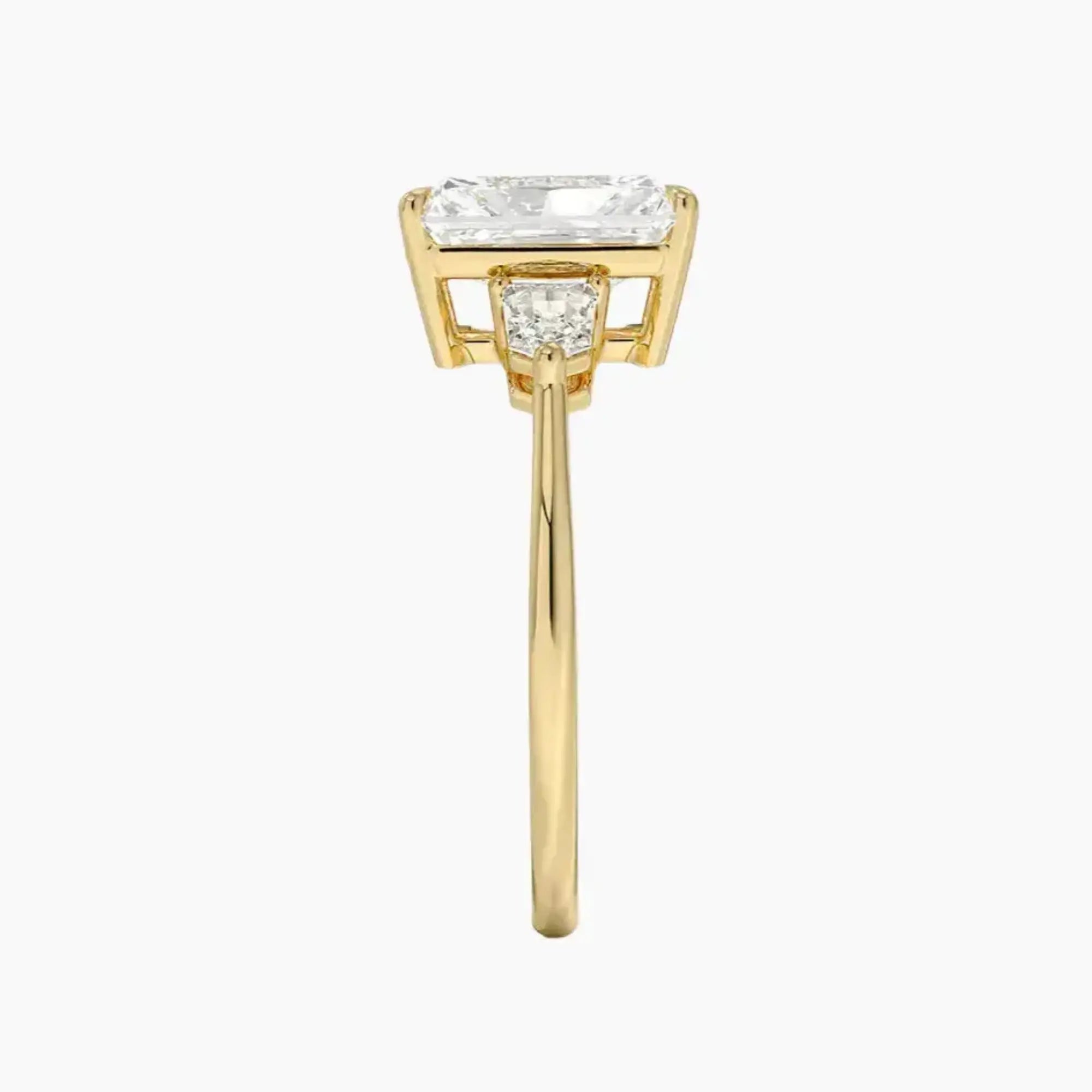 Thalassa Radiant Three Stone 3 Carat Lab Grown Diamond Engagement Ring in 14K White Gold