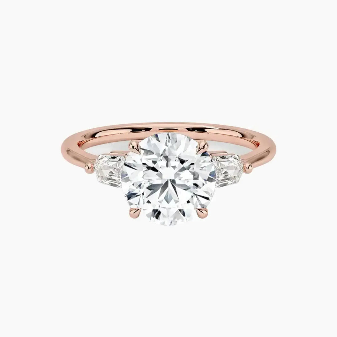 Thalassa Round Three Stone 1.5 Carat Lab Grown Diamond Engagement Ring in 14K Yellow Gold