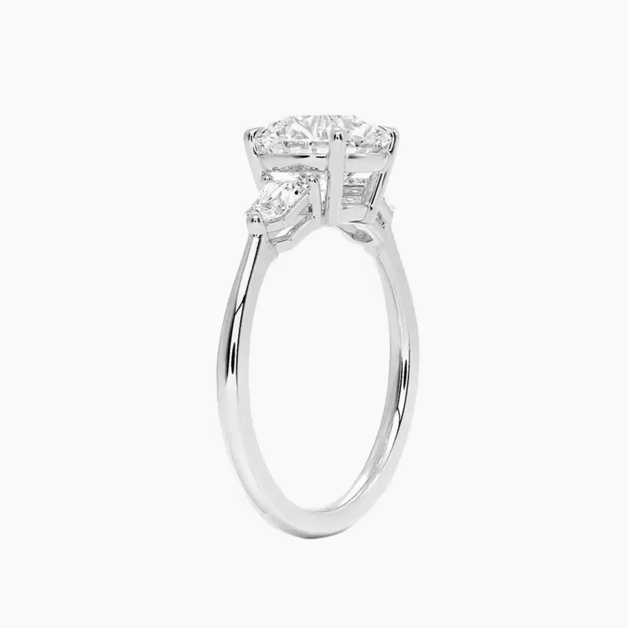Thalassa Round Three Stone Diamond Ring Setting in 14K Rose Gold
