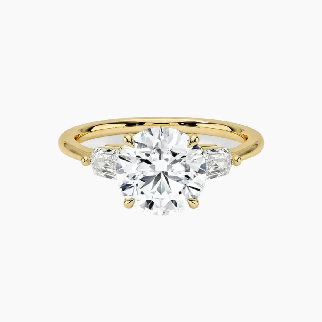Thalassa Round Three Stone 2 Carat Lab Grown Diamond Engagement Ring in 18K Rose Gold