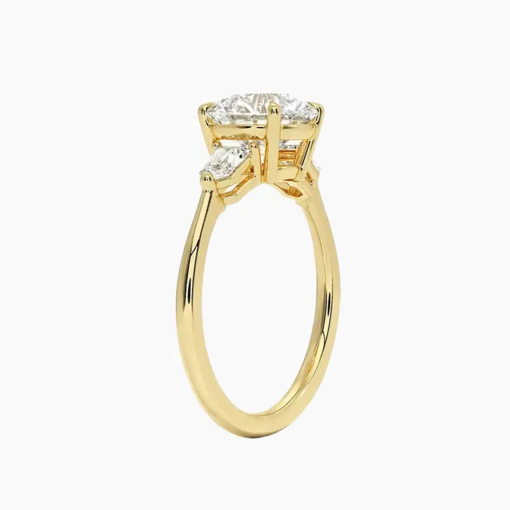 Thalassa Round Three Stone 2.5 Carat Lab Grown Diamond Engagement Ring in 18K White Gold