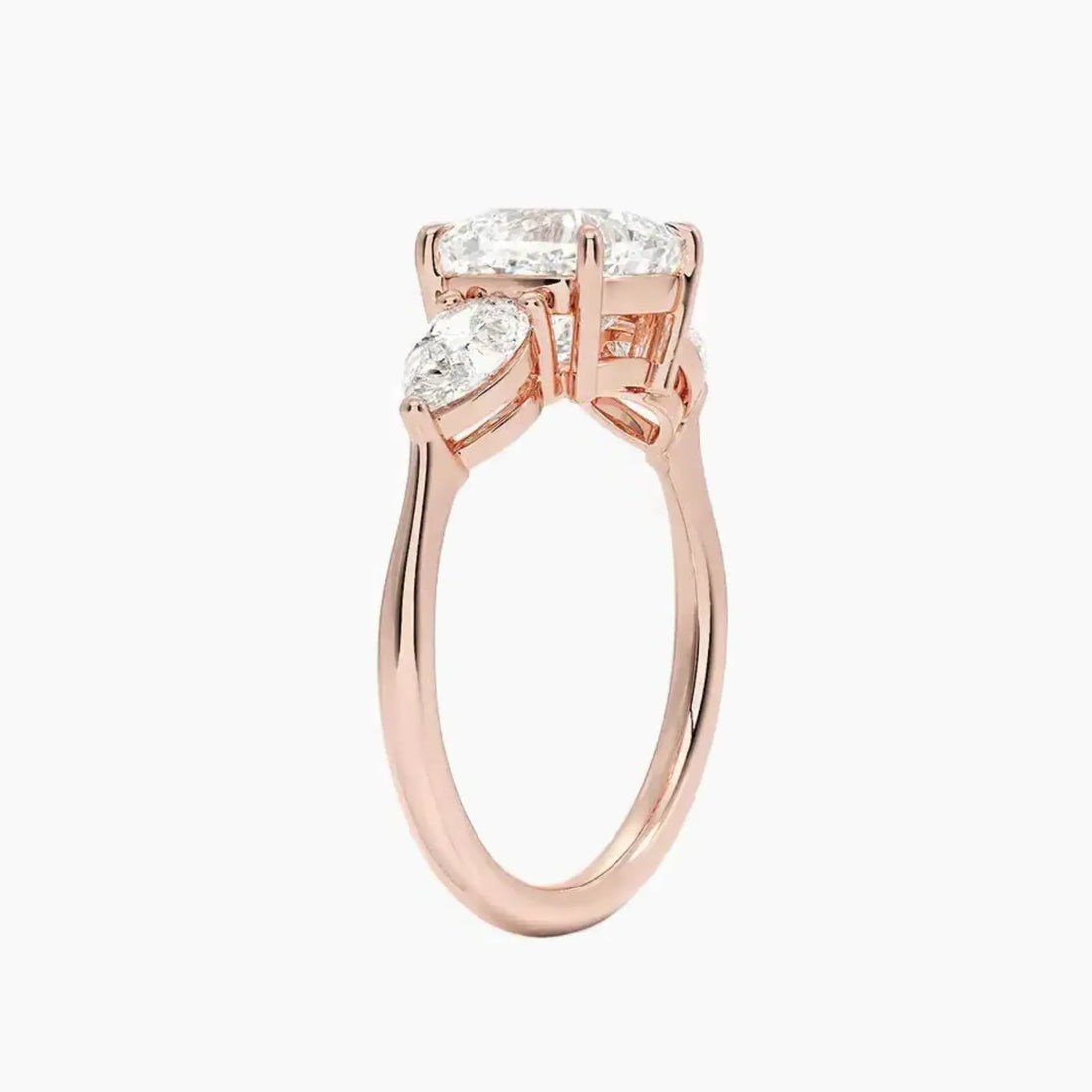 Calliope Cushion Three Stone 2 Carat Lab Grown Diamond Engagement Ring in 18K Rose Gold