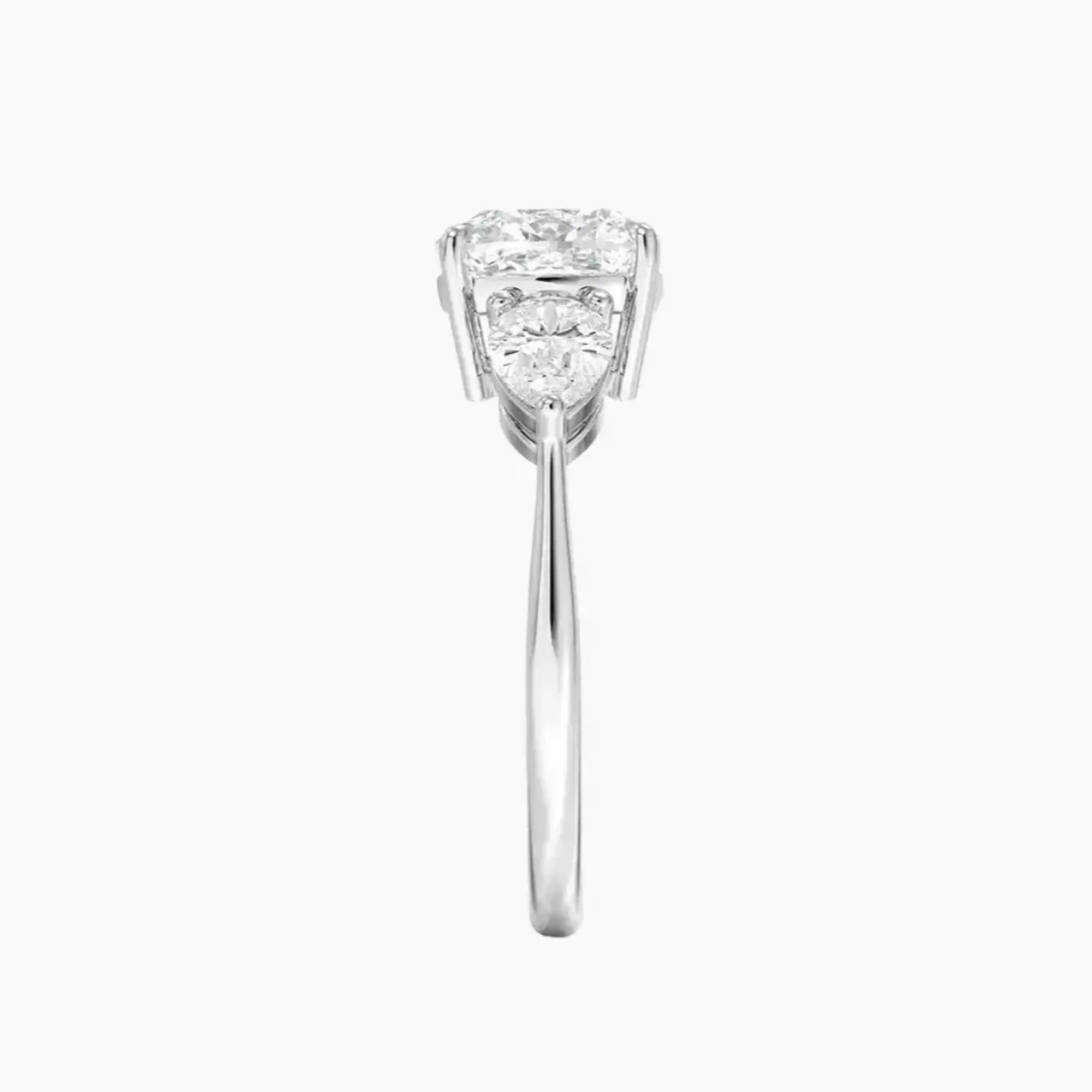 Calliope Cushion Three Stone 1.5 Carat Lab Grown Diamond Engagement Ring in 14K Yellow Gold