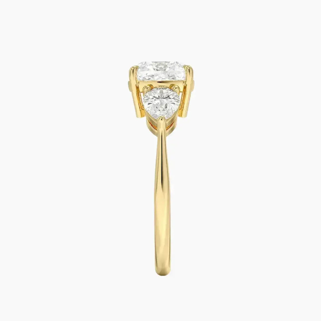 Calliope Cushion Three Stone Diamond Ring Setting in 18K White Gold