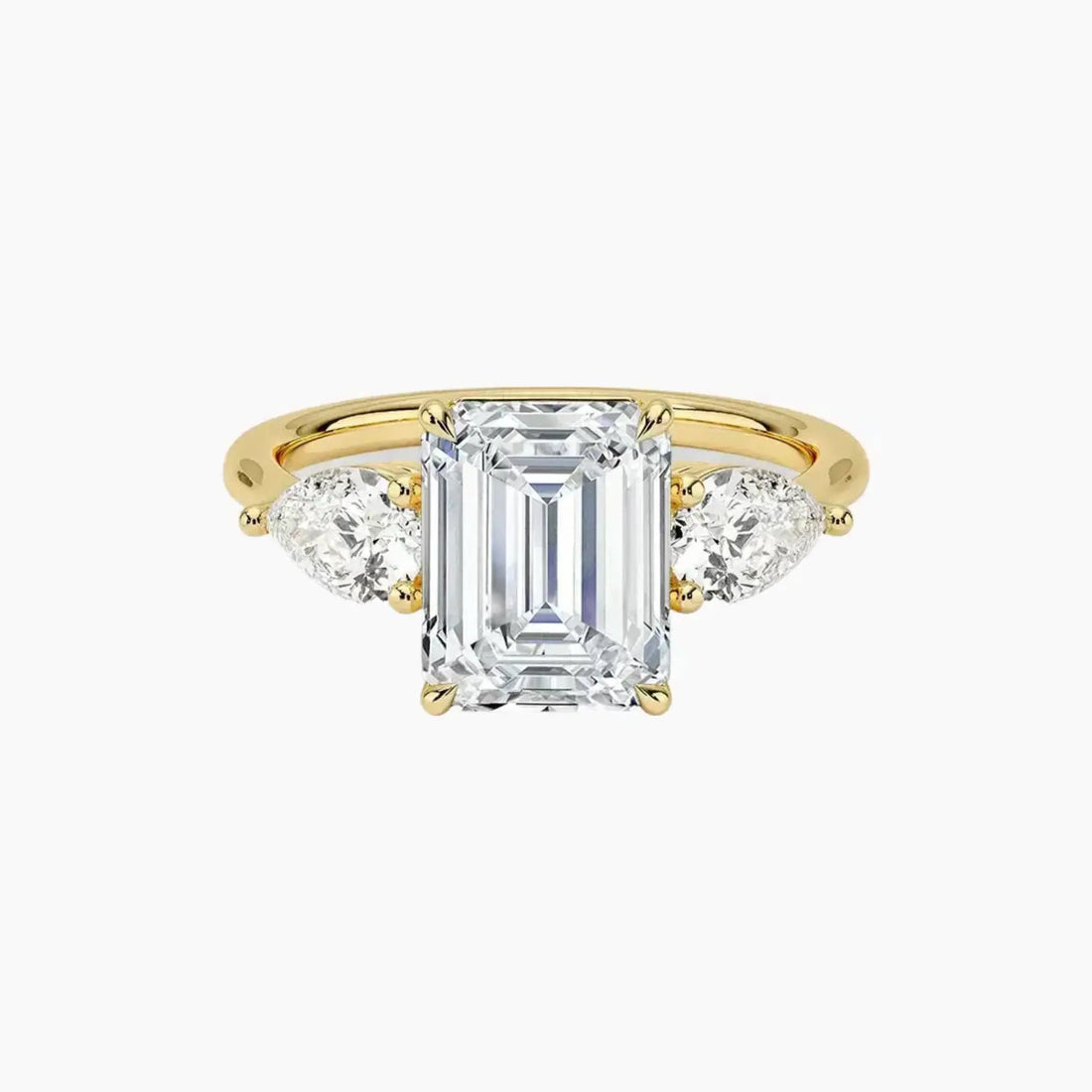 Calliope Emerald Three Stone 1.5 Carat Lab Grown Diamond Engagement Ring in 14K Rose Gold