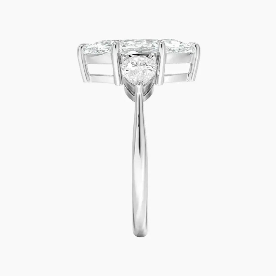 Calliope Marquise Three Stone Diamond Ring Setting in 18K Rose Gold