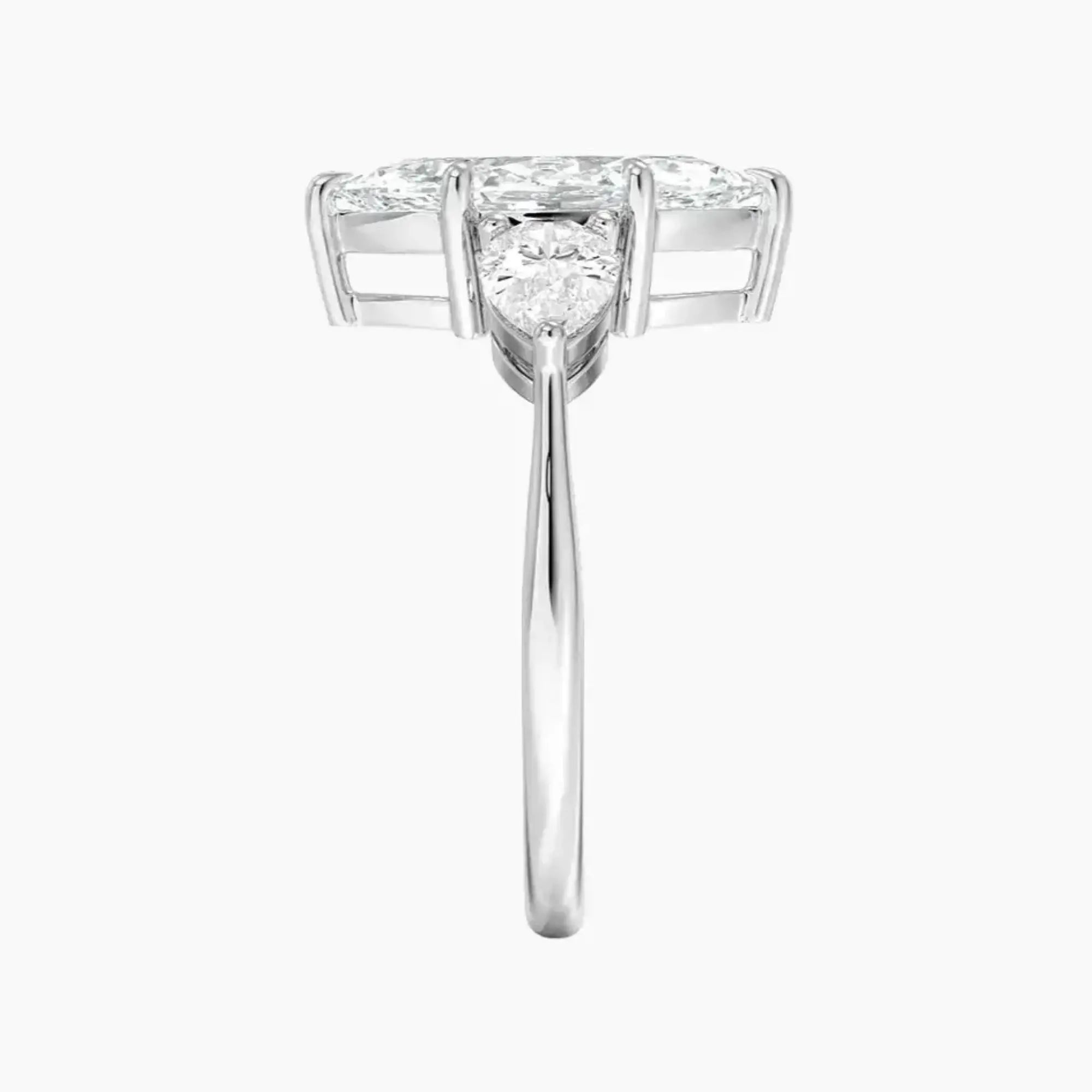 Calliope Marquise Three Stone 1 Carat Lab Grown Diamond Engagement Ring in 18K Rose Gold