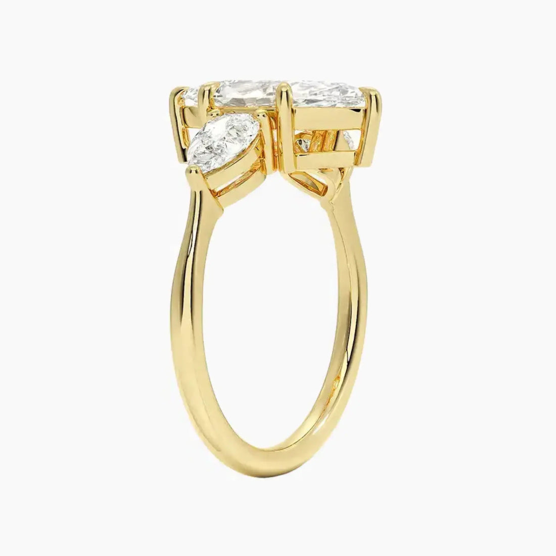Calliope Marquise Three Stone 2 Carat Lab Grown Diamond Engagement Ring in 18K Yellow Gold