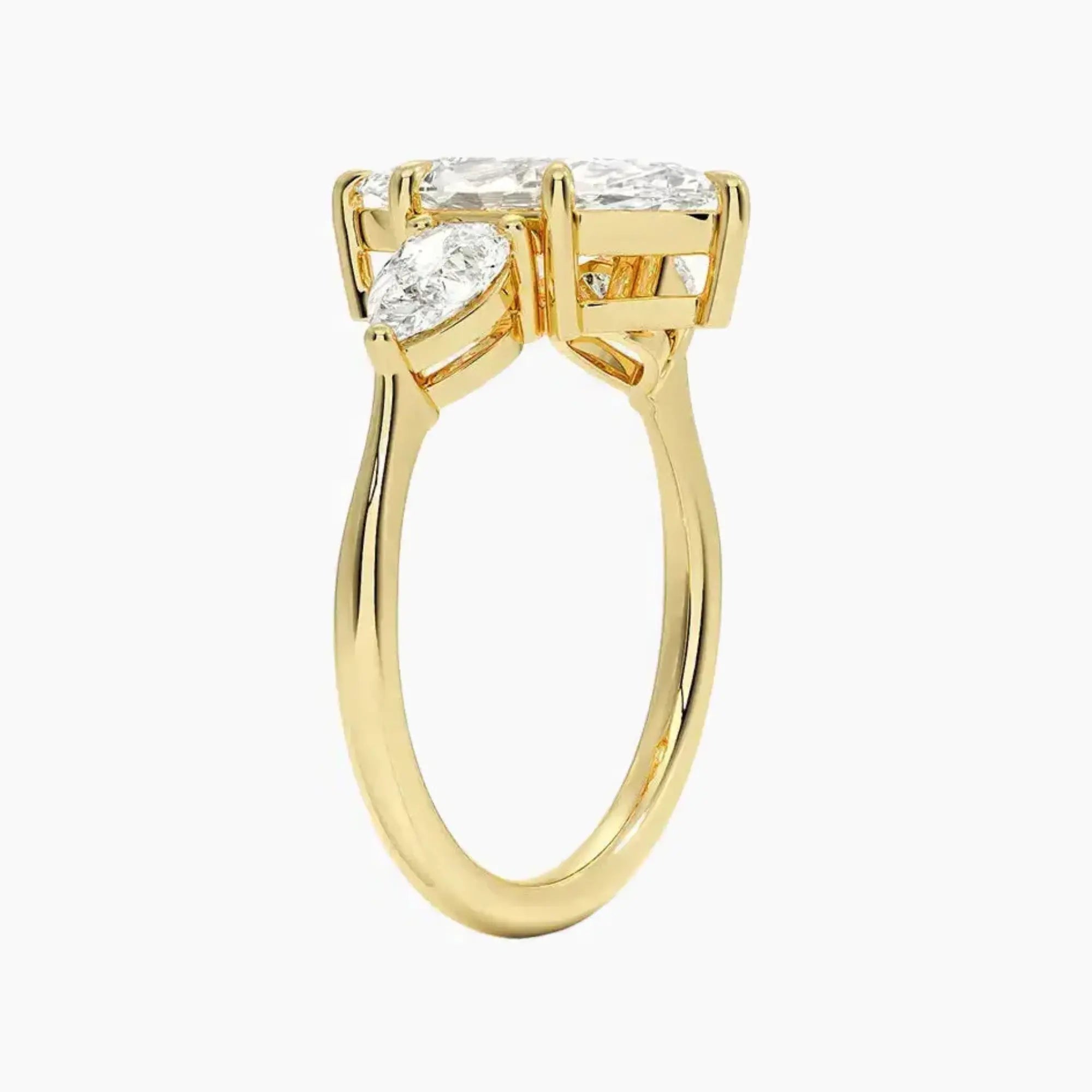 Calliope Marquise Three Stone 2.5 Carat Lab Grown Diamond Engagement Ring in 14K Rose Gold