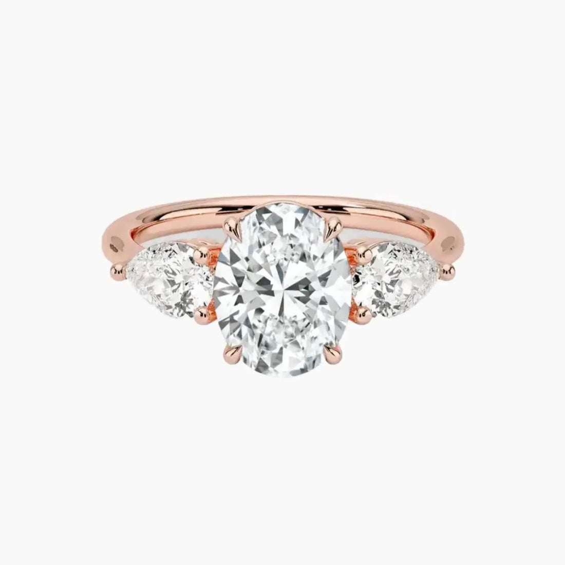 Calliope Oval Three Stone Diamond Ring Setting in 14K Yellow Gold