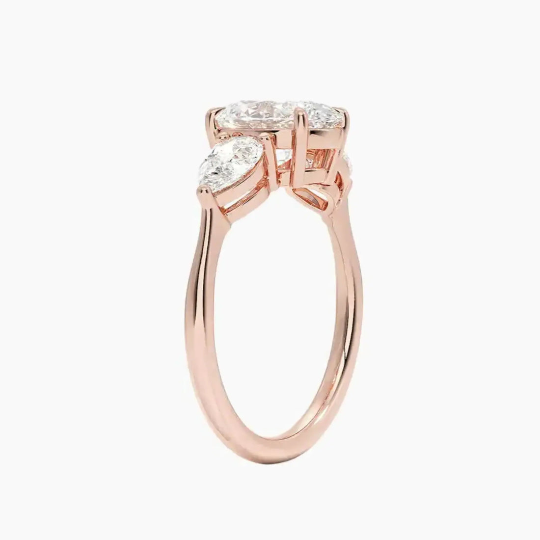 Calliope Oval Three Stone 3 Carat Lab Grown Diamond Engagement Ring in 18K Yellow Gold
