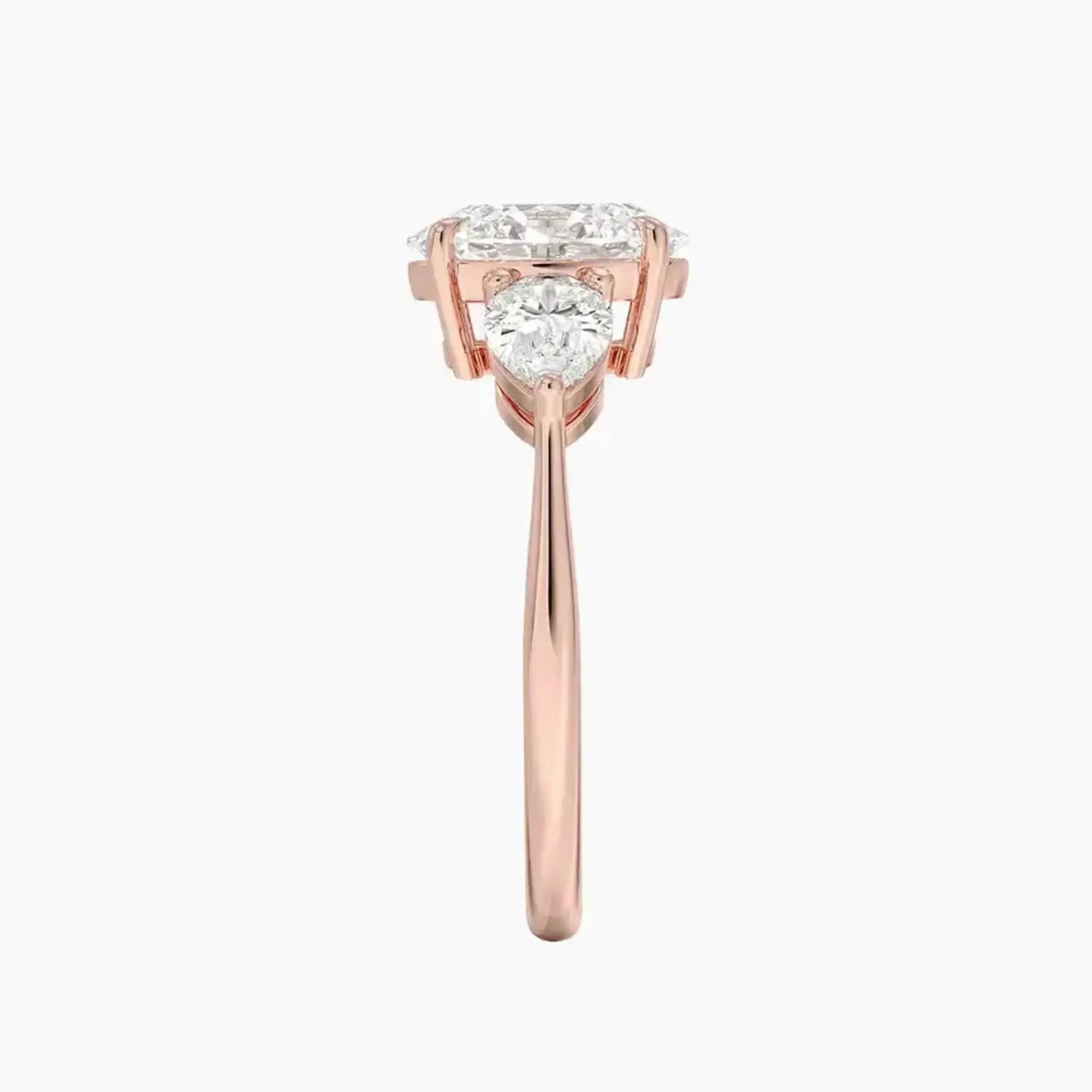 Calliope Oval Three Stone 1 Carat Lab Grown Diamond Engagement Ring in 18K Rose Gold